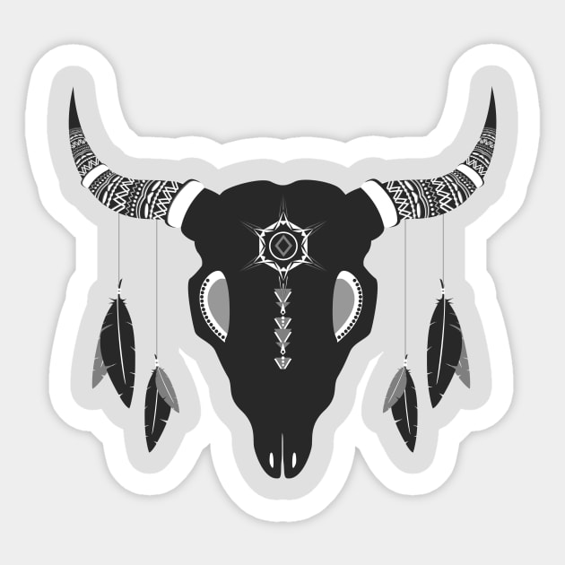 bohemian cattle skull Sticker by MellowGroove